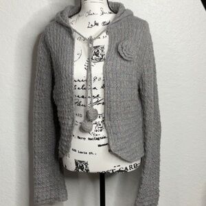 50- BCBG Maxazria NWOT Gray Multicolor Cardigan Sweater, Size XL. Acrylic Blend